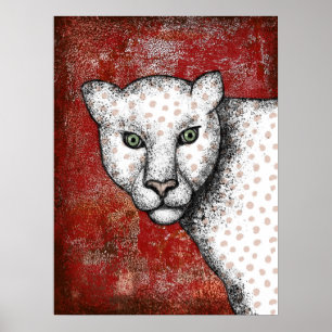 Spotted Leopard Says Hey Poster Wall Art ポスター