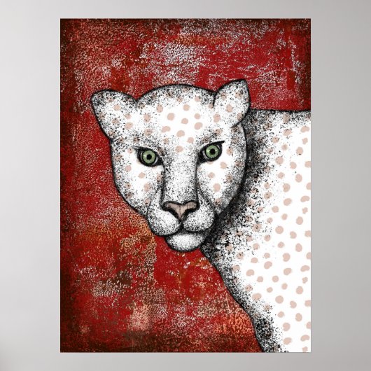Spotted Leopard Says Hey Poster Wall Art ポスター (正面)