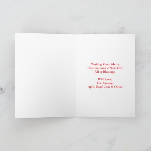 spotted Pinto Horse とカーディナルズのパーソナライズされた シーズンカード (内部)