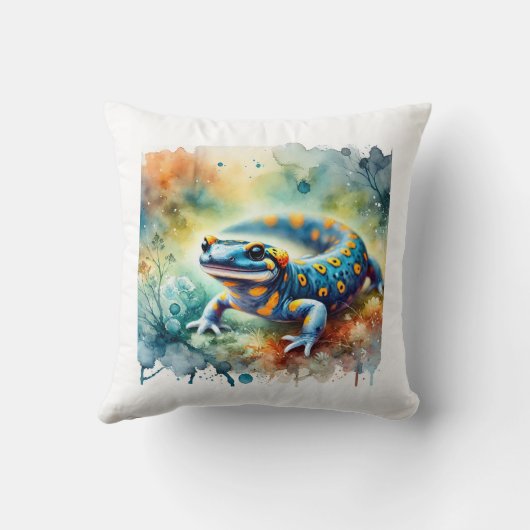 Spotted Salamander 170624AREF103 - Watercolor クッション (裏面)