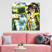 Spotted Streak: Cheetah on the 狩り キャンバスプリント (インサイチュ (リビング))