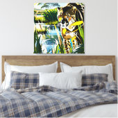 Spotted Streak: Cheetah on the 狩り キャンバスプリント (インサイチュ (寝室))