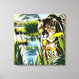 Spotted Streak: Cheetah on the 狩り キャンバスプリント