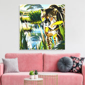 Spotted Streak: Cheetah on the 狩り キャンバスプリント (インサイチュ (リビング))