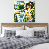 Spotted Streak: Cheetah on the 狩り キャンバスプリント (インサイチュ (寝室))