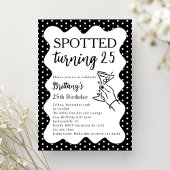 Spotted Turning 25 Polka Dot 25th Birthday Party 招待状