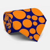 Spotty – ダークブルーのオレンジ(000066) ネクタイ (ロール)