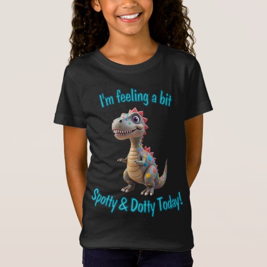 Spotty Dino Dot Day Fun Kids Tシャツ (正面)