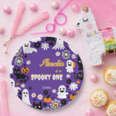 Sppoky one Halloween誕生日グルーヴヴィレトロデイジー ペーパープレート (パーティー)