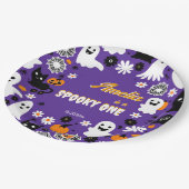 Sppoky one Halloween誕生日グルーヴヴィレトロデイジー ペーパープレート (アングル)