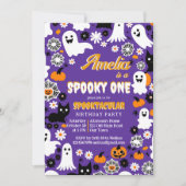 Sppoky one Halloween誕生日グルーヴヴィレトロデイジー 招待状 (正面)
