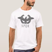 SPQRのワシの石炭の月桂樹ライトTシャツ Tシャツ (正面)