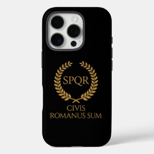 SPQRローマンエンブレム - Civis Romanus Sum ローレルクラウン iPhone 16 Proケース