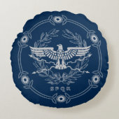 SPQRローマ帝国の紋章の投球枕 ラウンドクッション (正面)