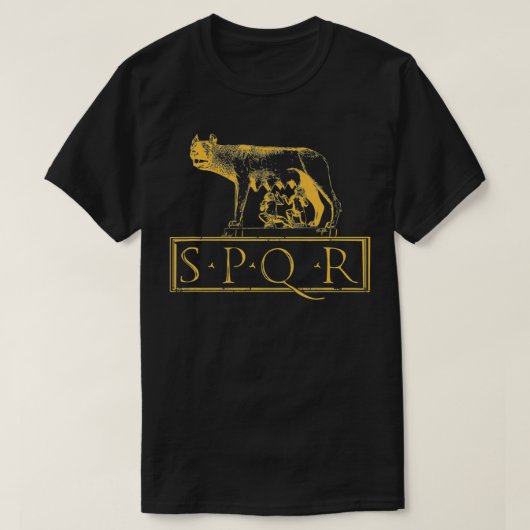 SPQR古代ローマ上院ルパキャピトリナ Tシャツ (デザイン正面)