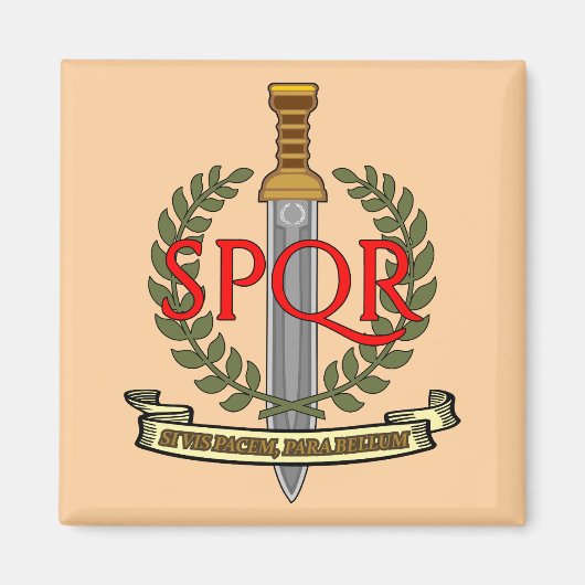 SPQR Gladius - Senatus Populusque Romanus マグネット (正面)
