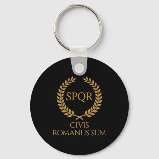 SPQR Roman Emblem – Civis Romanus Sum Laurel Crest キーホルダー (正面)