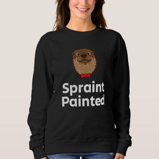 Spraint Paint Otter   Otter Humor Joke スウェットシャツ (正面)