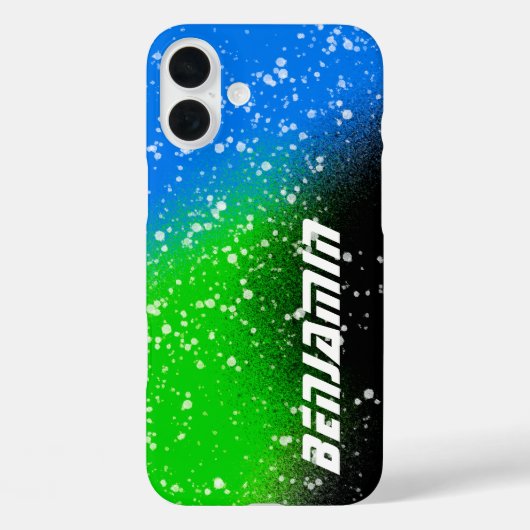 Spray 絵を描 Black Green and Blue Name Case-Mate iP Case-Mate iPhoneケース (裏面)