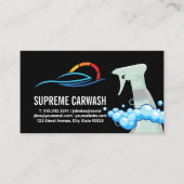 Spray Bottle Soap Bubbles | Auto Wash Logo 名刺 (正面)