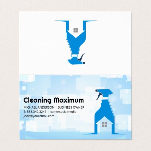 Spray Cleaning Bottle | Home Cleaner Services 名刺 (外部フラット)