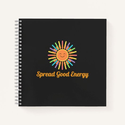 Spread Good Energy | Positive Retro Design ノートブック (正面)