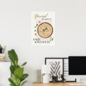 Spread Hummus and Kindness Kitchen Decor ポスター (ホームオフィス)
