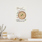 Spread Hummus and Kindness Kitchen Decor ポスター (キッチン)