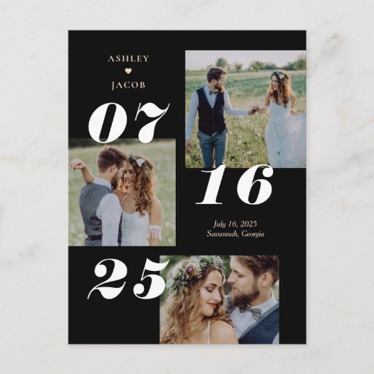 Spread Joy編集可能なカラー日付を保存 ポストカード (正面)