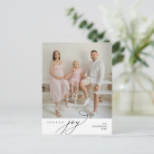 Spread Joy、家族写真、クリスマスグリーティング ポストカード (スタンド正面)