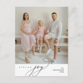 Spread Joy、家族写真、クリスマスグリーティング ポストカード (正面)