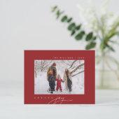 Spread Joy、Merry Christmas Greeting、家族写真 ポストカード (スタンド正面)