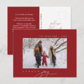 Spread Joy、Merry Christmas Greeting、家族写真 ポストカード (正面/裏面)