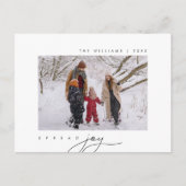 Spread Joy、Merry Christmas Greeting、家族写真 ポストカード (正面)