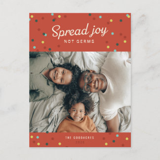 Spread Joy, Not Germs Holidayはがき シーズンポストカード