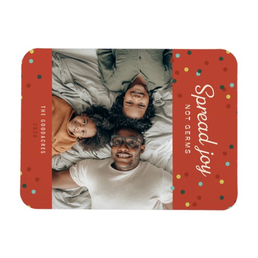 Spread Joy, Not Germs Holiday写真 マグネット (横)
