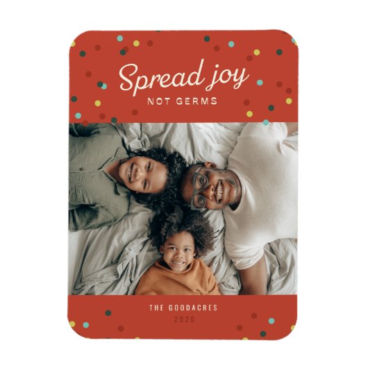 Spread Joy, Not Germs Holiday写真 マグネット (縦)