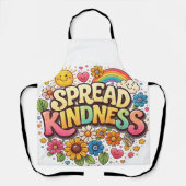 Spread Kindness – Cute Floral Rainbow  エプロン (正面)