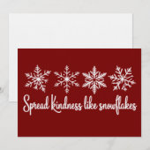 Spread Kindness Like Snowflakes Christmas  招待状 (正面/裏面)