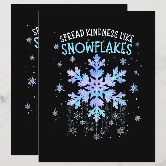 Spread Kindness Like Snowflakes Christmas Teacher  (正面/裏面)