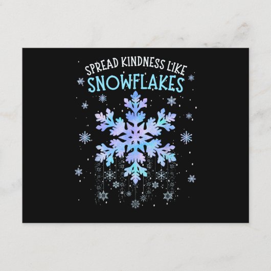 Spread Kindness Like Snowflakes Christmas Teacher エンクロージャーカード (正面)