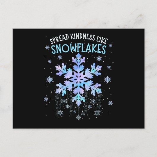 Spread Kindness Like Snowflakes Christmas Teacher  シーズンポストカード (正面)