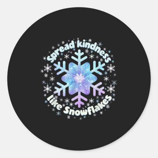Spread Kindness Like Snowflakes Christmas Teacher ラウンドシール (正面)