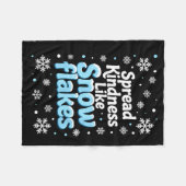 Spread Kindness Like Snowflakes Insrational Quotes フリースブランケット (正面(横))
