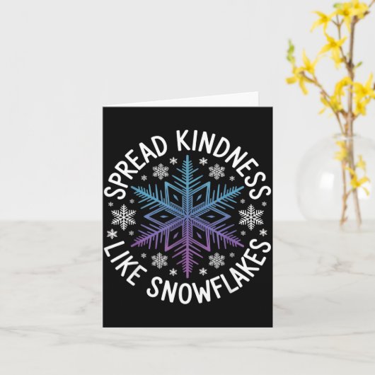 Spread Kindness Like Snowflakes Insrational Winter カード (黄色い花)