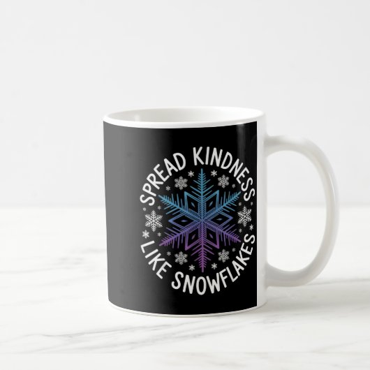 Spread Kindness Like Snowflakes Insrational Winter コーヒーマグカップ (右)