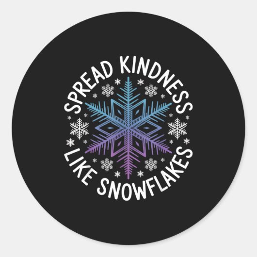 Spread Kindness Like Snowflakes Insrational Winter ラウンドシール (正面)