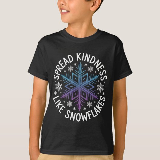 Spread Kindness Like Snowflakes Insrational Winter Tシャツ (正面)