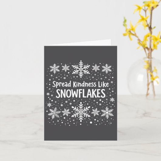 Spread Kindness Like Snowflakes Winter Funny Sayin カード (黄色い花)
