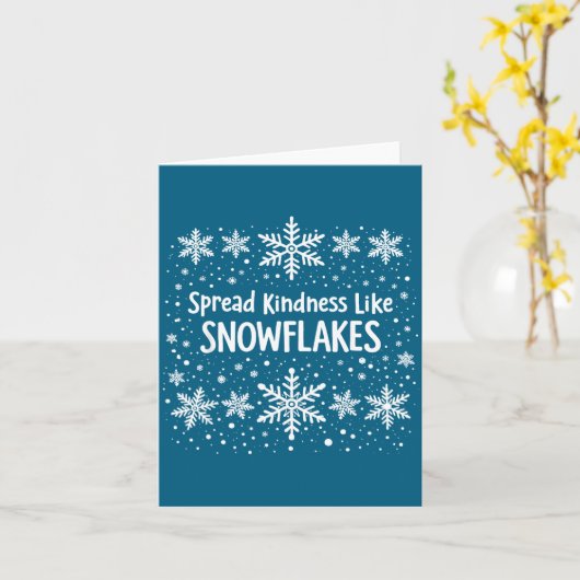 Spread Kindness Like Snowflakes Winter Funny Sayin カード (黄色い花)